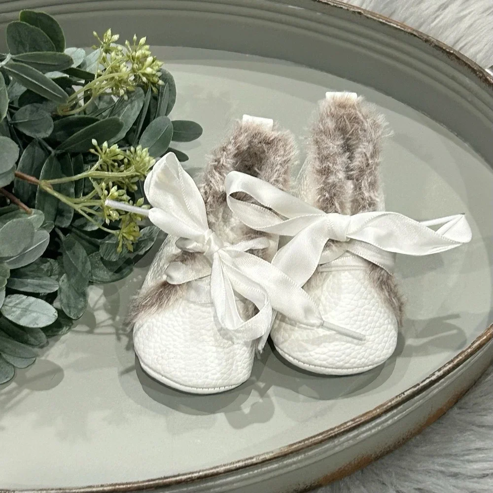 Toddler Girls Anti Slip Soft Sole Winter Warm Crib Shoes 0-6 Month